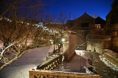 Pekin, Çin - 19 Aralık 2023: Kışın Pekin Sahnesi