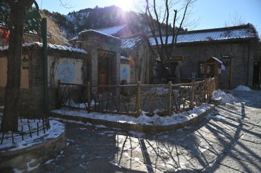 Pekin, Çin - 19 Aralık 2023: Kışın Pekin Sahnesi