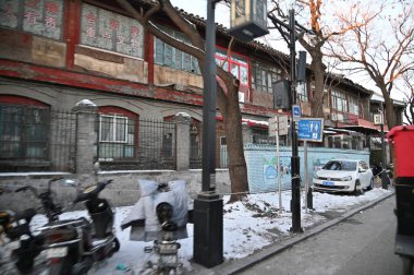 Pekin, Çin - 19 Aralık 2023: Kışın Pekin Sahnesi