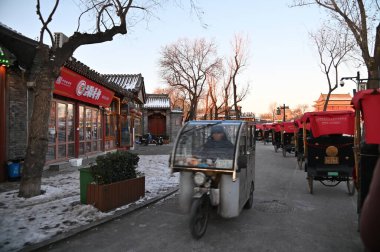 Pekin, Çin - 19 Aralık 2023: Kışın Pekin Sahnesi