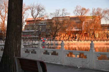 Pekin, Çin - 19 Aralık 2023: Kışın Pekin Sahnesi