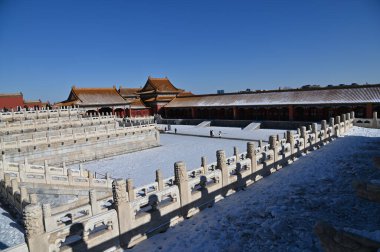 Pekin, Çin - 19 Aralık 2023: Kışın Pekin Sahnesi