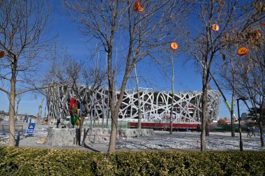 Pekin, Çin - 19 Aralık 2023: Kışın Pekin Sahnesi