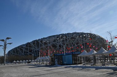 Pekin, Çin - 19 Aralık 2023: Kışın Pekin Sahnesi