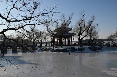 Pekin, Çin - 19 Aralık 2023: Kışın Pekin Sahnesi