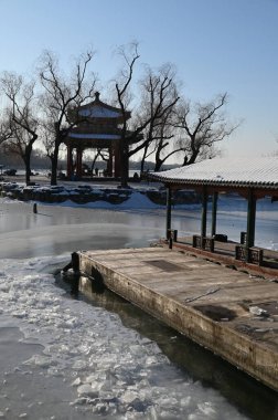 Pekin, Çin - 19 Aralık 2023: Kışın Pekin Sahnesi