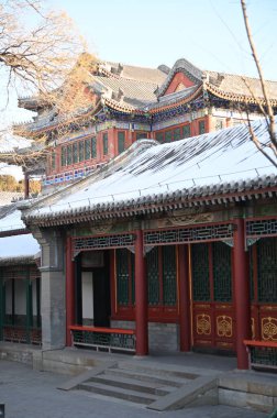 Pekin, Çin - 19 Aralık 2023: Kışın Pekin Sahnesi