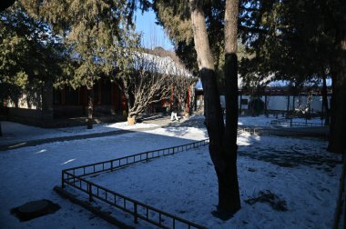 Pekin, Çin - 19 Aralık 2023: Kışın Pekin Sahnesi