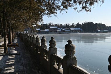 Pekin, Çin - 19 Aralık 2023: Kışın Pekin Sahnesi