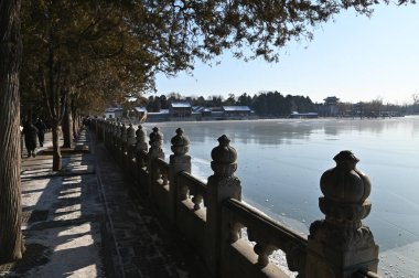 Pekin, Çin - 19 Aralık 2023: Kışın Pekin Sahnesi