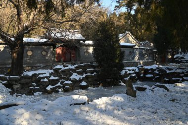 Pekin, Çin - 19 Aralık 2023: Kışın Pekin Sahnesi