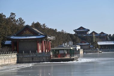 Pekin, Çin - 19 Aralık 2023: Kışın Pekin Sahnesi