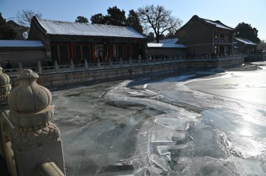 Pekin, Çin - 19 Aralık 2023: Kışın Pekin Sahnesi