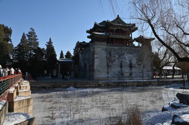 Pekin, Çin - 19 Aralık 2023: Kışın Pekin Sahnesi