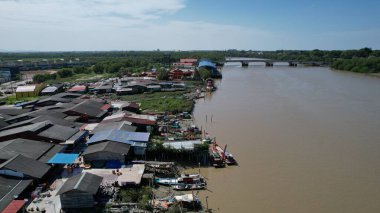 Kuala Selangor, Malezya - 12 Şubat 2024: Kuala Selangor Kıyı Köyü