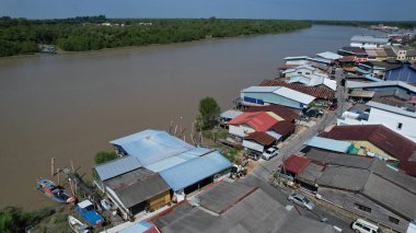 Kuala Selangor, Malezya - 12 Şubat 2024: Kuala Selangor Kıyı Köyü