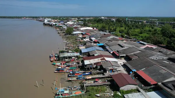 Kuala Selangor, Malezya - 12 Şubat 2024: Kuala Selangor Kıyı Köyü