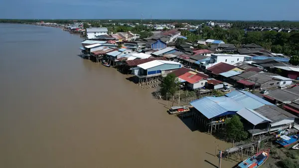 Kuala Selangor, Malezya - 12 Şubat 2024: Kuala Selangor Kıyı Köyü