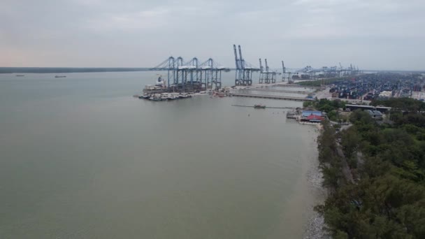 Klang Malasia Febrero 2024 Los Puertos Contenedores Klang — Vídeo de stock