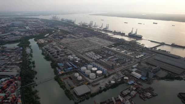 Klang Malaysia Februari 2024 Pelabuhan Kontainer Klang — Stok Video