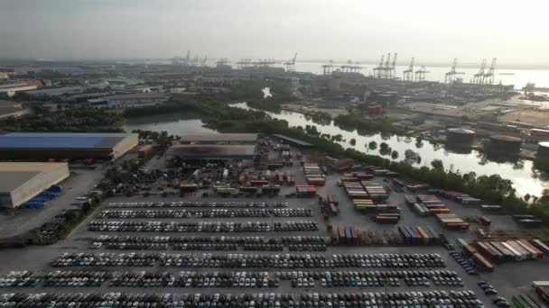 Klang Malezya Şubat 2024 Klang Konteynır Limanı — Stok video