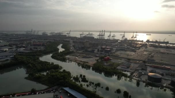 Klang Malasia Febrero 2024 Los Puertos Contenedores Klang — Vídeo de stock