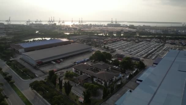 Klang Malaysia Februari 2024 Containerhamnarna Klang — Stockvideo