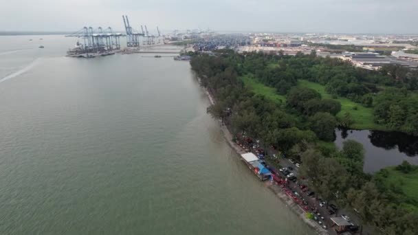 Klang Maleisië Februari 2024 Containerhavens Van Klang — Stockvideo
