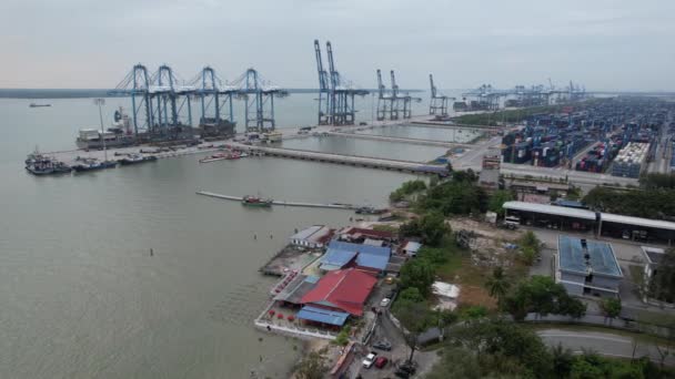Klang Malasia Febrero 2024 Los Puertos Contenedores Klang — Vídeos de Stock