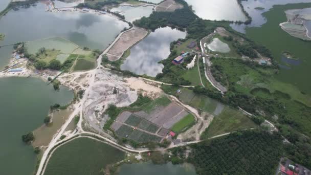 Pemandangan Udara Abandoned Tin Mines Kampar Perak Malaysia — Stok Video