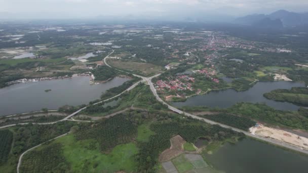 Luchtfoto Van Verlaten Tinmijnen Van Kampar Perak Maleisië — Stockvideo