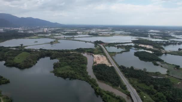 Pemandangan Udara Abandoned Tin Mines Kampar Perak Malaysia — Stok Video