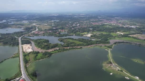 Letecký Pohled Opuštěné Cínové Doly Kamparu Perak Malajsie — Stock video