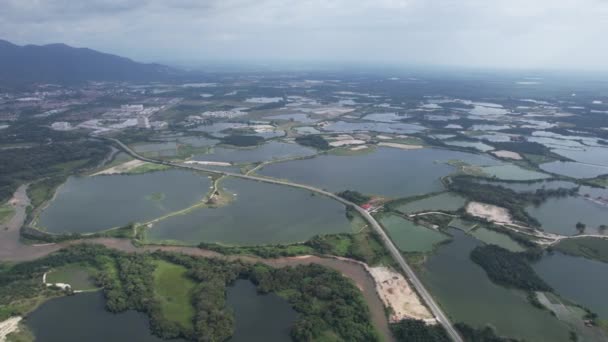 Aerial View Abanabandoned Tin Mines Kampar Perak Malaysia — 图库视频影像