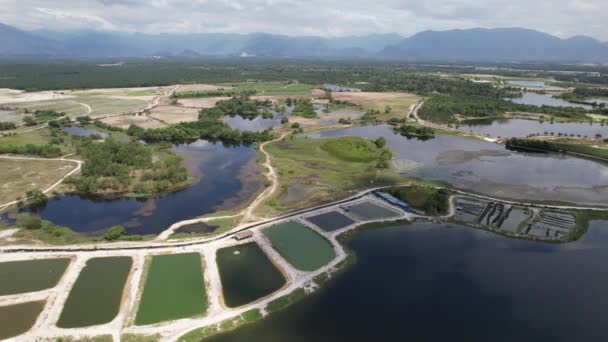 Aerial View Abanabandoned Tin Mines Kampar Perak Malaysia — 图库视频影像