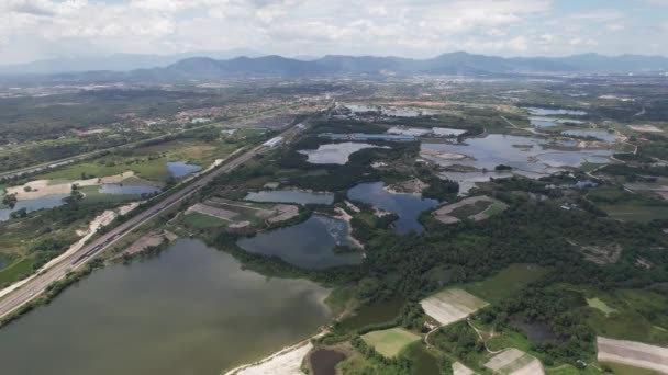 Vista Aérea Das Minas Estanho Abandonadas Kampar Perak Malásia — Vídeo de Stock