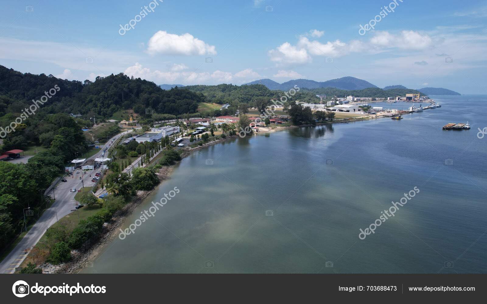 Lumut Malaysia February 2024 Aerial View Lumut Waterfront Marina Island ...