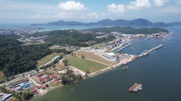 Lumut Malaysia February 2024 Aerial View Lumut Waterfront Marina Island — Stock Video