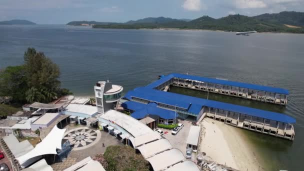 Lumut Malasia Febrero 2024 Vista Aérea Lumut Waterfront Marina Island — Vídeo de stock