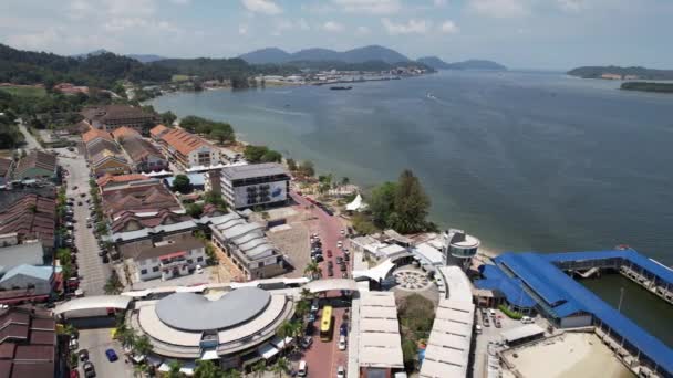 Lumut Malaysia February 2024 Aerial View Lumut Waterfront Marina Island — Stock Video