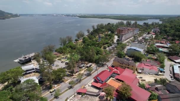 Lumut Malásia Fevereiro 2024 Vista Aérea Lumut Waterfront Marina Island — Vídeo de Stock