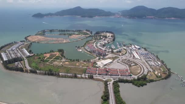 Lumut Malaysia Februari 2024 Flygfoto Över Lumut Waterfront Och Marina — Stockvideo
