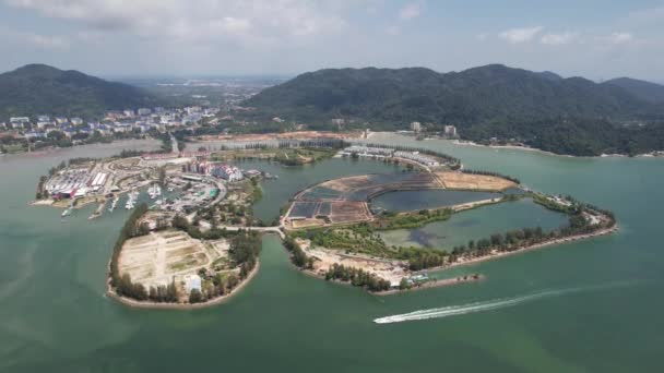 Lumut Malaysia Februar 2024 Luftaufnahme Der Lumut Waterfront Und Marina — Stockvideo