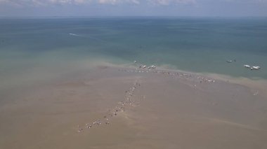 Kuala Selangor, Malezya Gökyüzü Aynası Kum Çubuğunun Hava Görüntüsü