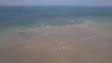 Kuala Selangor, Malezya Gökyüzü Aynası Kum Çubuğunun Hava Görüntüsü