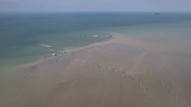 Kuala Selangor, Malezya Gökyüzü Aynası Kum Çubuğunun Hava Görüntüsü