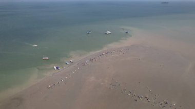 Kuala Selangor, Malezya Gökyüzü Aynası Kum Çubuğunun Hava Görüntüsü