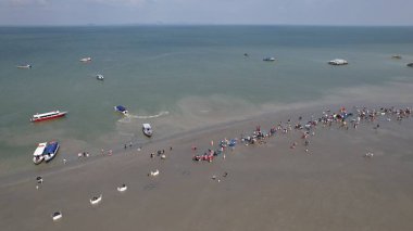 Kuala Selangor, Malezya Gökyüzü Aynası Kum Çubuğunun Hava Görüntüsü