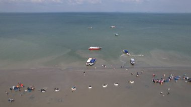Kuala Selangor, Malezya Gökyüzü Aynası Kum Çubuğunun Hava Görüntüsü