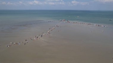 Kuala Selangor, Malezya Gökyüzü Aynası Kum Çubuğunun Hava Görüntüsü
